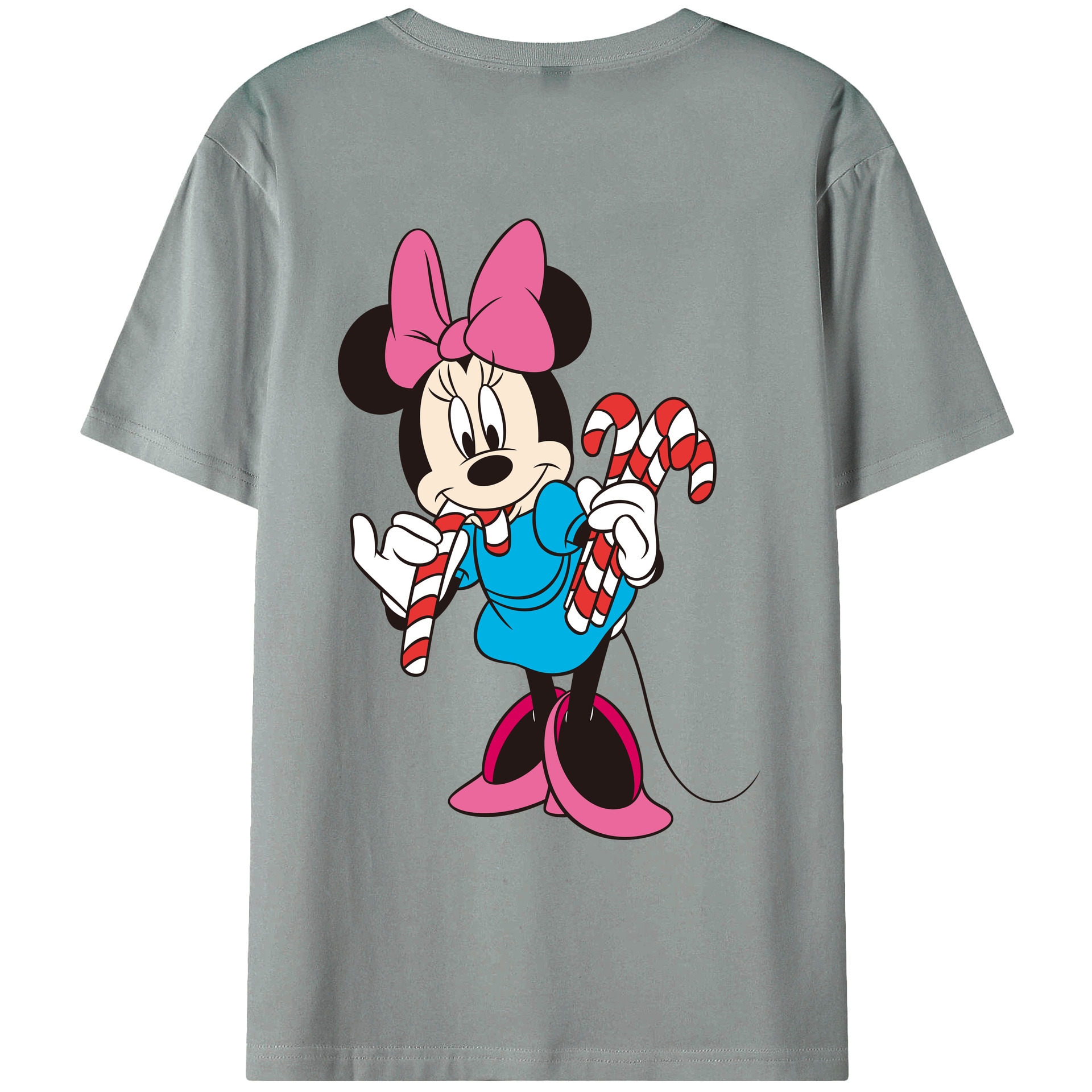 ミッキーマウス Mickey Mouse 綿100％ メンズ半袖Tシャツ（バックプリント） 通気性